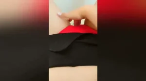 Young stepsister masturbates her wet pussy through red panties when home alone – LuxuryOrgasm